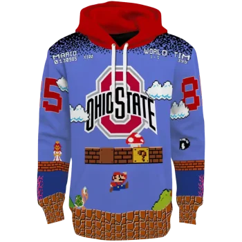 personalized ohio state buckeyes mario blue black hoodie best selling