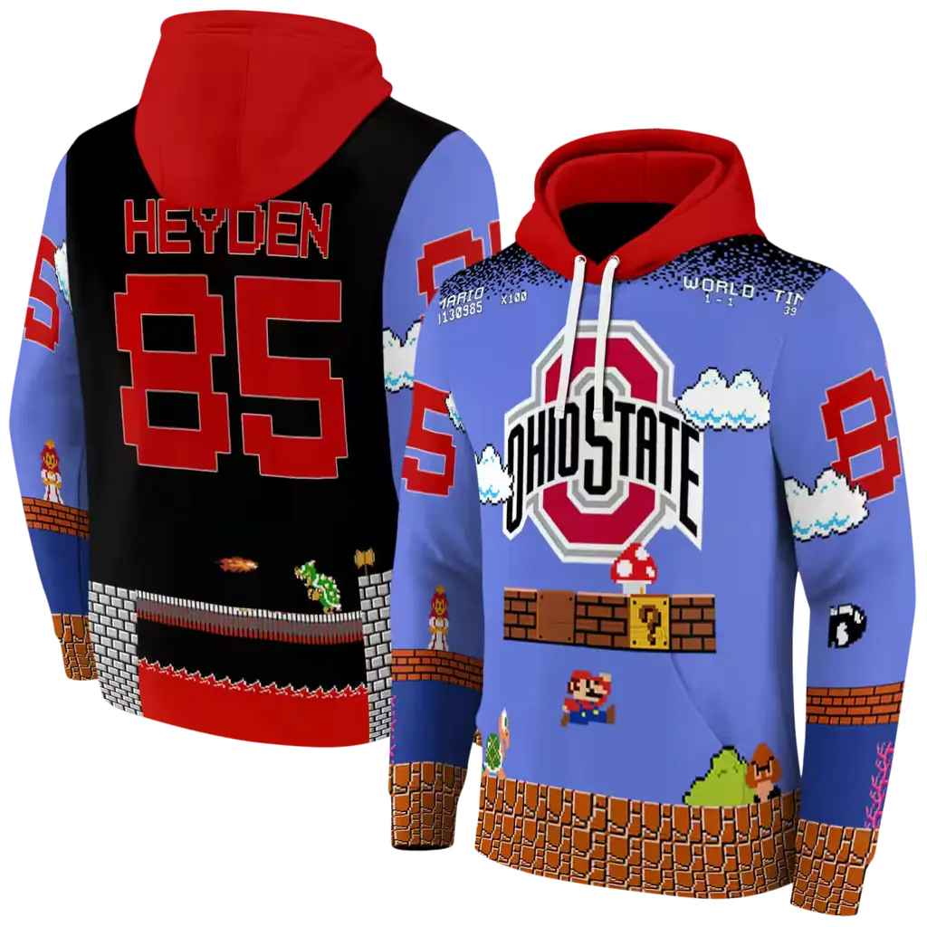 personalized ohio state buckeyes mario blue black hoodie fashion forward personalized ohio state buckeyes mario blue black hoodie fashion forward