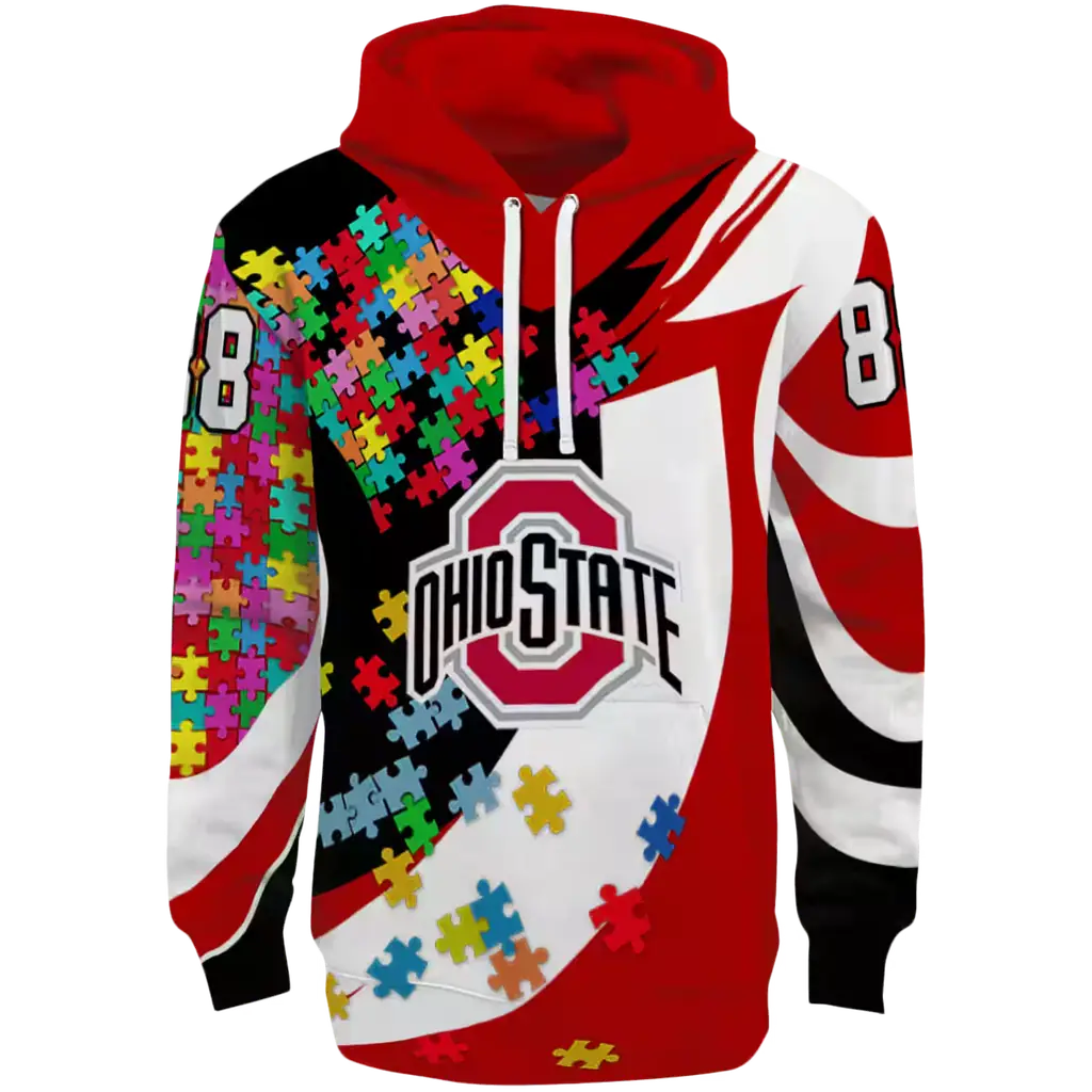 personalized ohio state buckeyes puzzle pieces scarlet hoodie best selling personalized ohio state buckeyes puzzle pieces scarlet hoodie best selling
