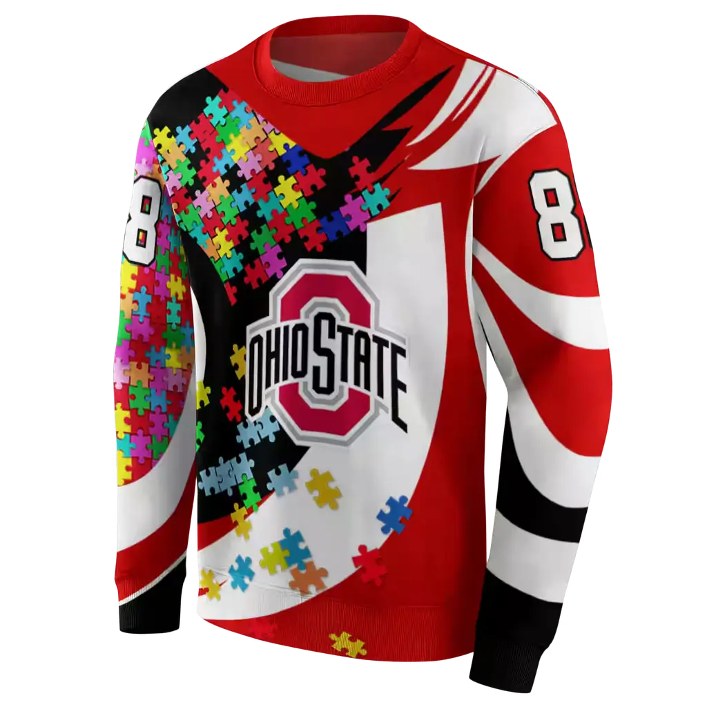 personalized ohio state buckeyes puzzle pieces scarlet hoodie new arrival personalized ohio state buckeyes puzzle pieces scarlet hoodie new arrival