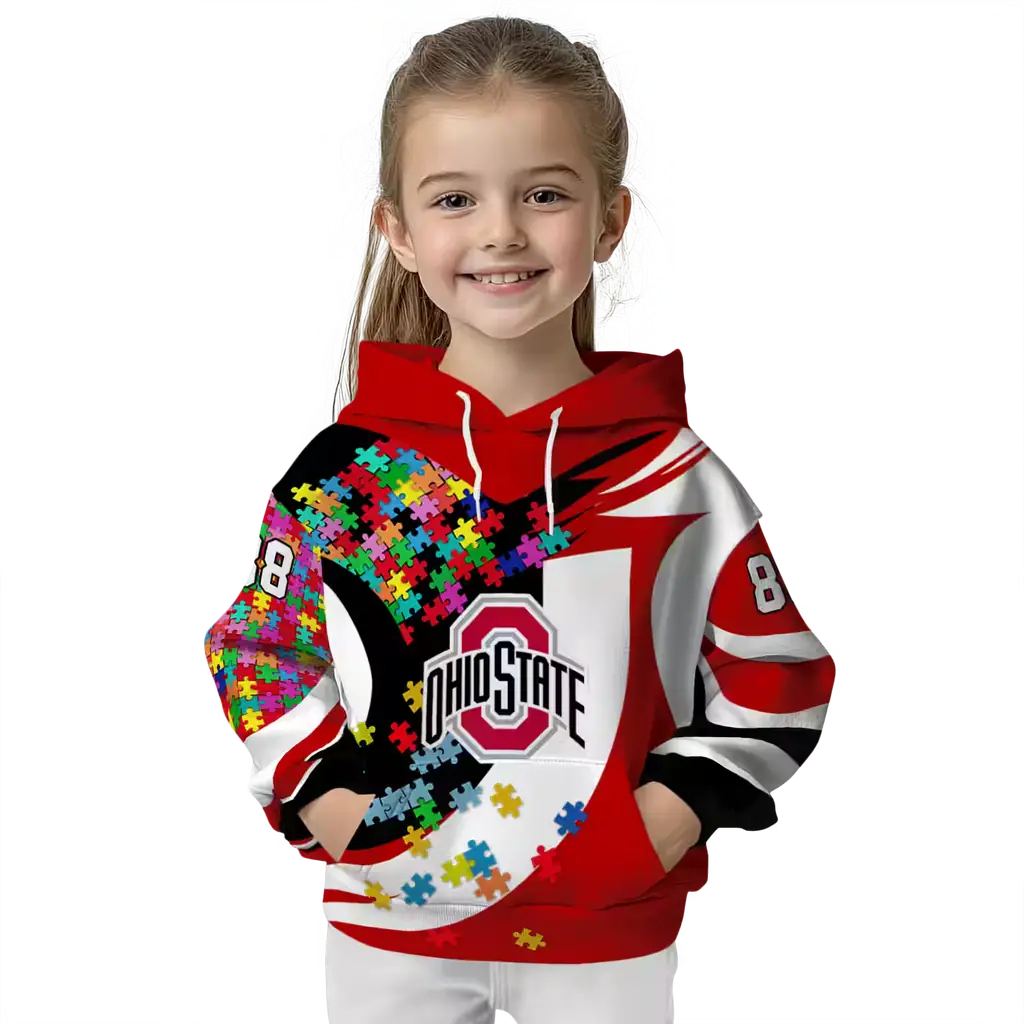 personalized ohio state buckeyes puzzle pieces scarlet hoodie top rated personalized ohio state buckeyes puzzle pieces scarlet hoodie top rated