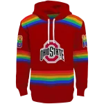 personalized ohio state buckeyes rainbow stripes scarlet hoodie best selling