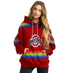 personalized ohio state buckeyes rainbow stripes scarlet hoodie best selling