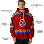 personalized ohio state buckeyes rainbow stripes scarlet hoodie best selling