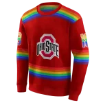 personalized ohio state buckeyes rainbow stripes scarlet hoodie best selling
