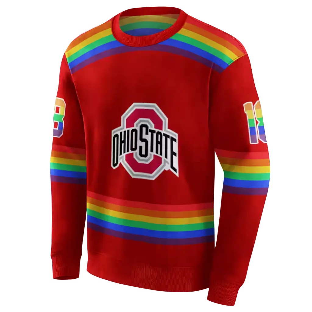 personalized ohio state buckeyes rainbow stripes scarlet hoodie new arrival personalized ohio state buckeyes rainbow stripes scarlet hoodie new arrival