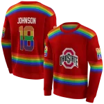 personalized ohio state buckeyes rainbow stripes scarlet hoodie best selling