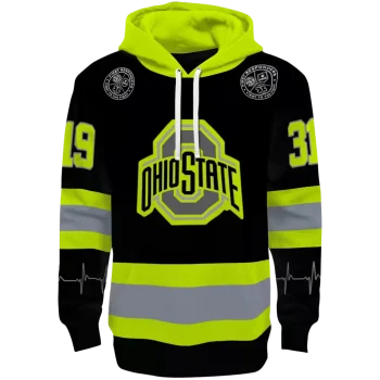 personalized ohio state buckeyes safety motif black neon green hoodie best selling