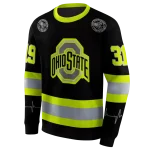 personalized ohio state buckeyes safety motif black neon green hoodie best selling