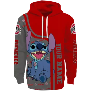personalized ohio state buckeyes stitch scarlet hoodie best selling