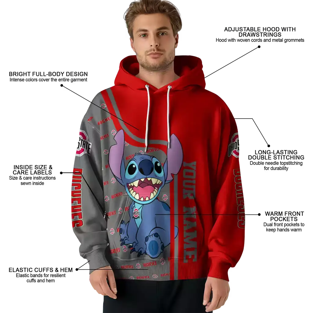 personalized ohio state buckeyes stitch scarlet hoodie latest model personalized ohio state buckeyes stitch scarlet hoodie latest model