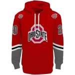 personalized ohio state buckeyes striped sleeves scarlet hoodie best selling