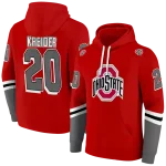 personalized ohio state buckeyes striped sleeves scarlet hoodie best selling