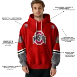 personalized ohio state buckeyes striped sleeves scarlet hoodie best selling