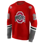 personalized ohio state buckeyes striped sleeves scarlet hoodie best selling