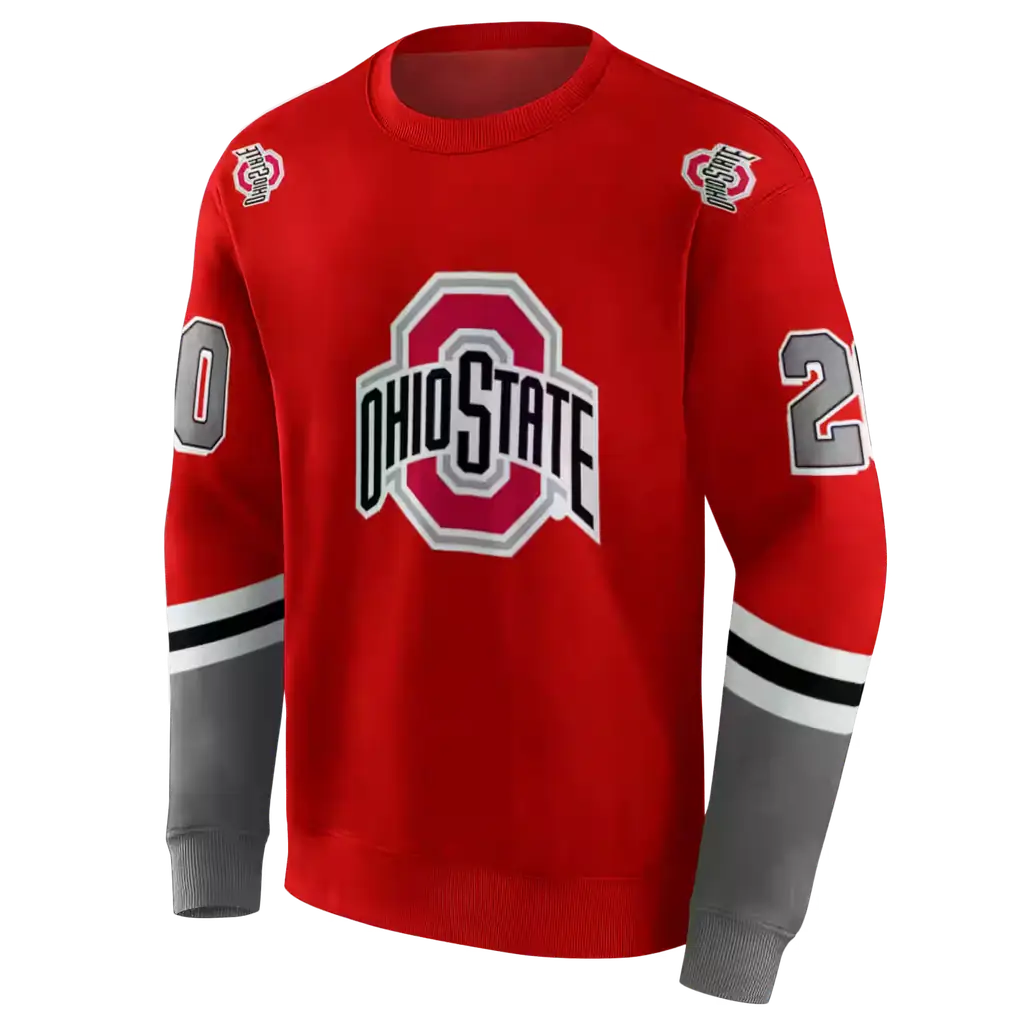 personalized ohio state buckeyes striped sleeves scarlet hoodie new arrival personalized ohio state buckeyes striped sleeves scarlet hoodie new arrival