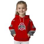 personalized ohio state buckeyes striped sleeves scarlet hoodie best selling