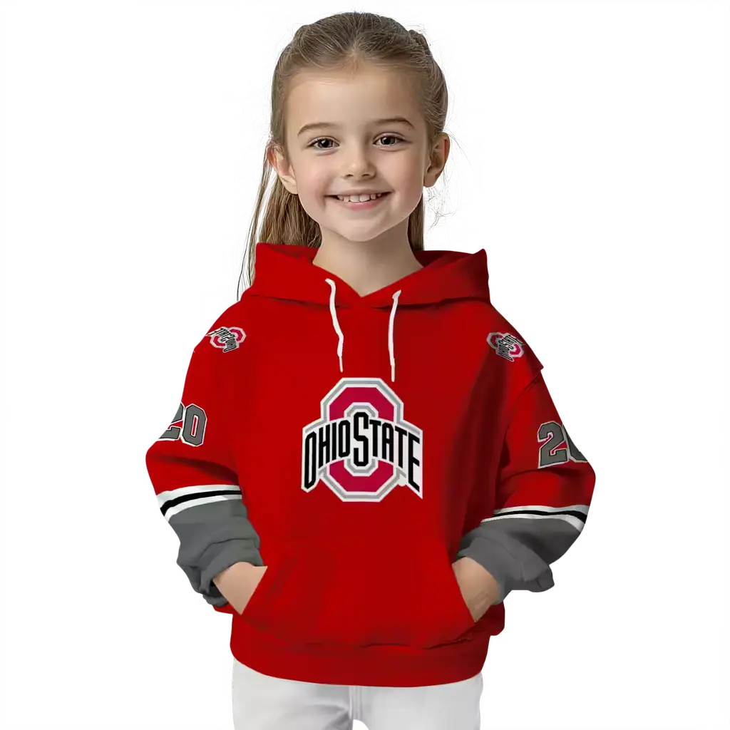 personalized ohio state buckeyes striped sleeves scarlet hoodie top rated personalized ohio state buckeyes striped sleeves scarlet hoodie top rated