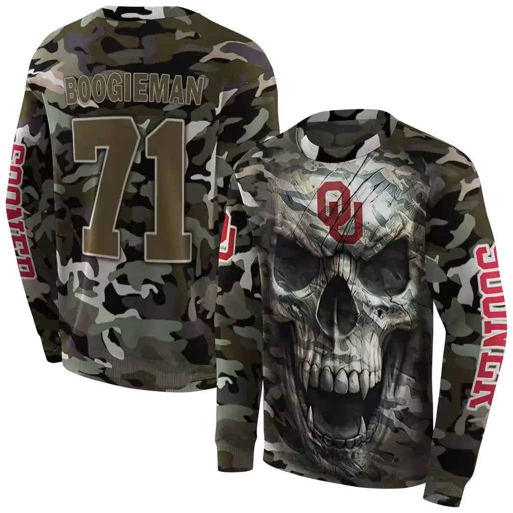 personalized oklahoma sooners camo skull hoodie premium grade personalized oklahoma sooners camo skull hoodie premium grade