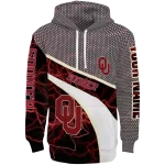 personalized oklahoma sooners hexagonal mesh crimson black gray hoodie best selling