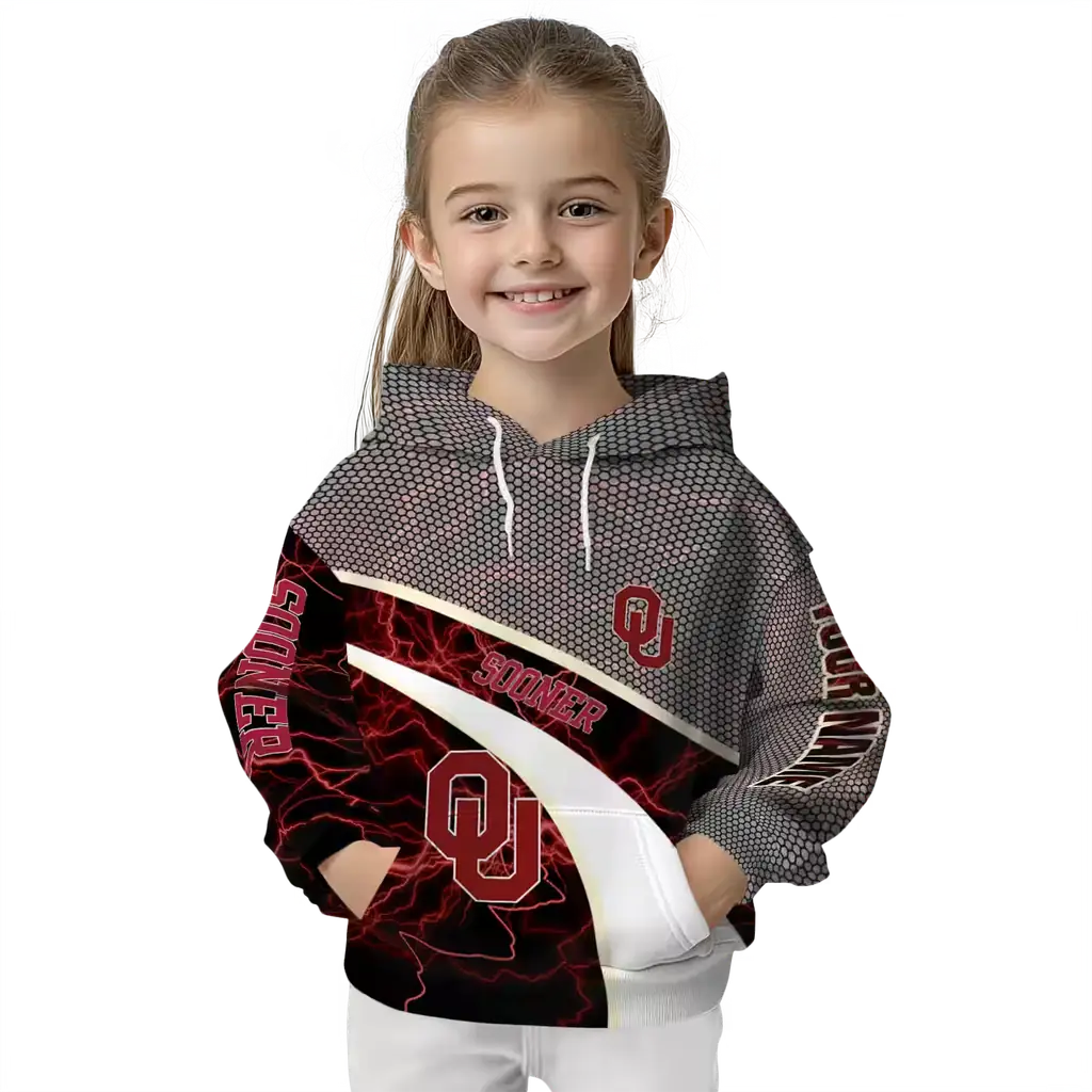 personalized oklahoma sooners hexagonal mesh crimson black gray hoodie top rated personalized oklahoma sooners hexagonal mesh crimson black gray hoodie top rated