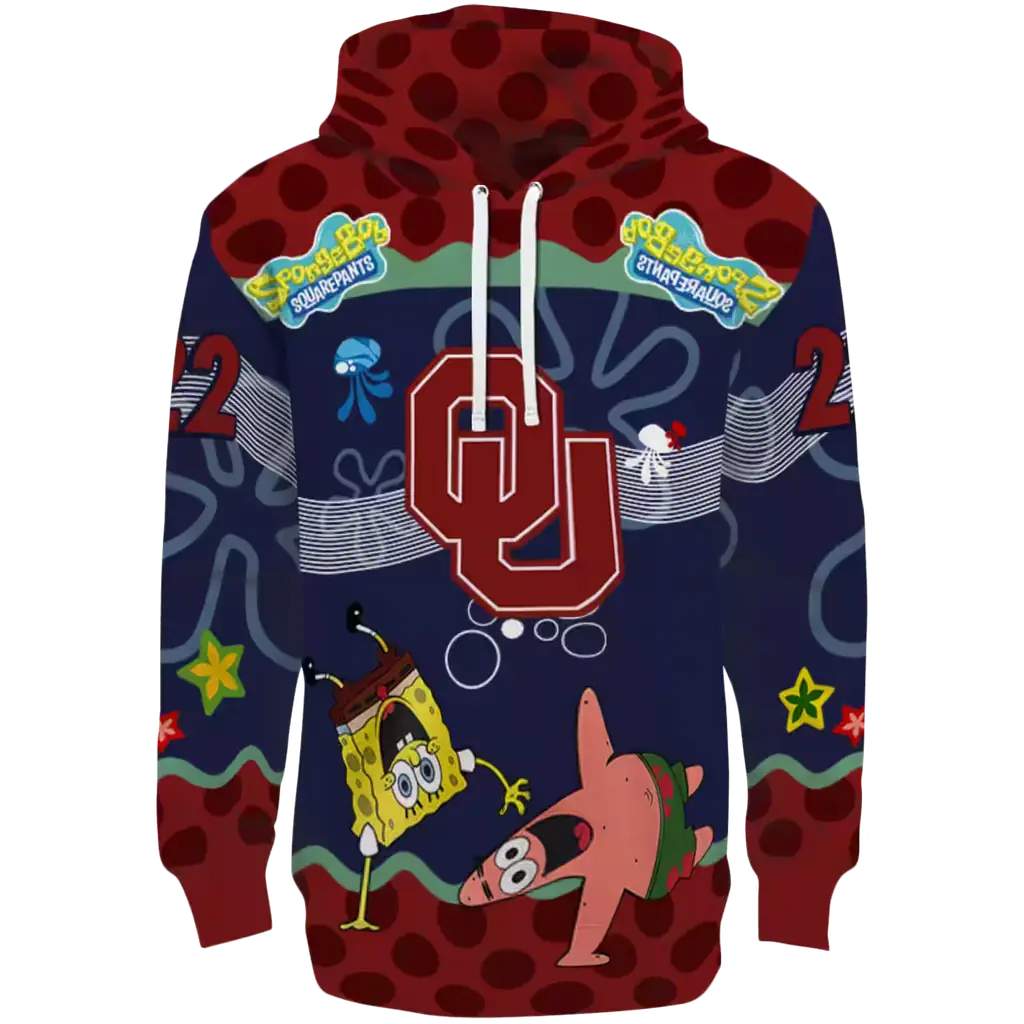 personalized oklahoma sooners spongebob patrick star crimson navy hoodie best selling personalized oklahoma sooners spongebob patrick star crimson navy hoodie best selling