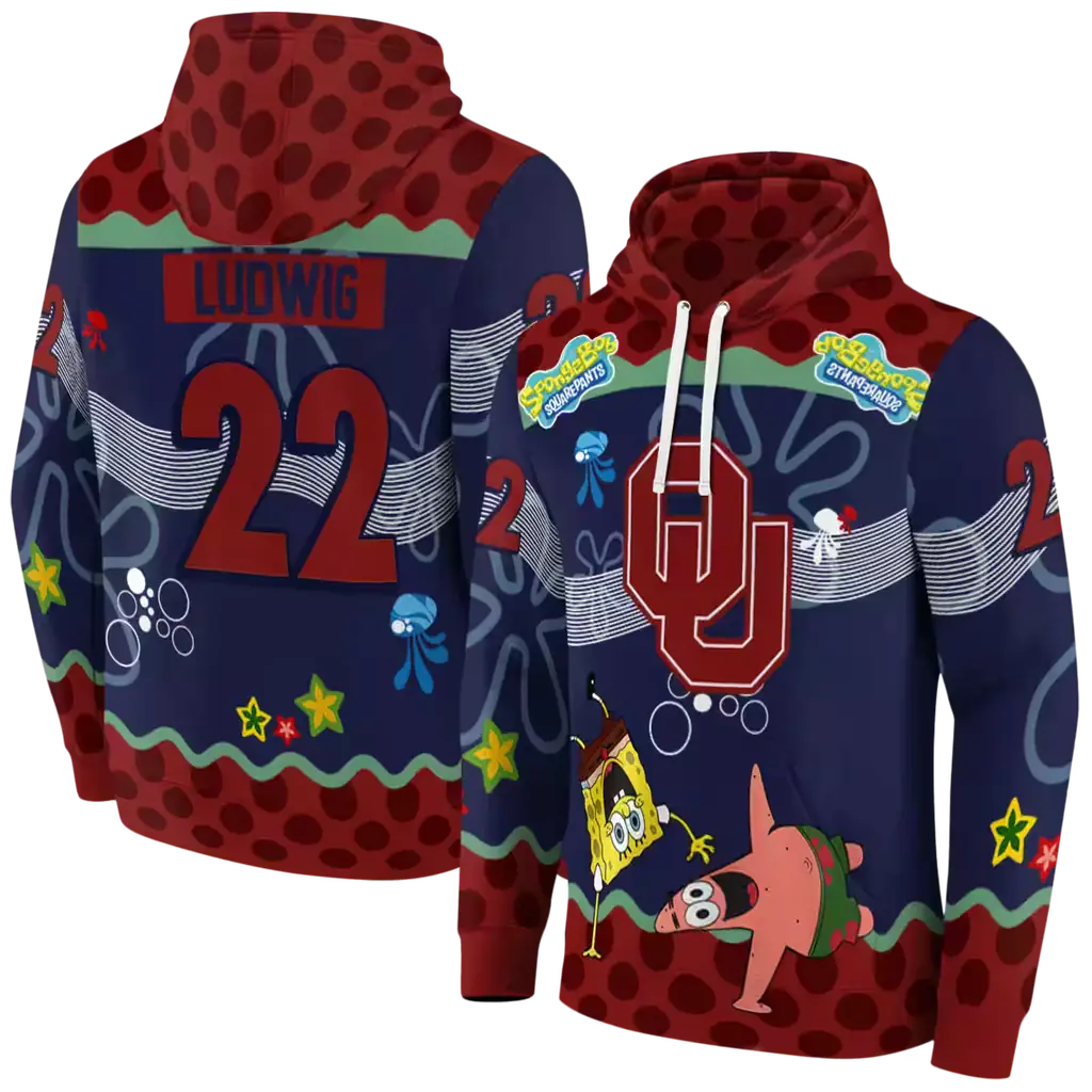 personalized oklahoma sooners spongebob patrick star crimson navy hoodie fashion forward personalized oklahoma sooners spongebob patrick star crimson navy hoodie fashion forward