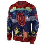personalized oklahoma sooners spongebob patrick star crimson navy hoodie best selling