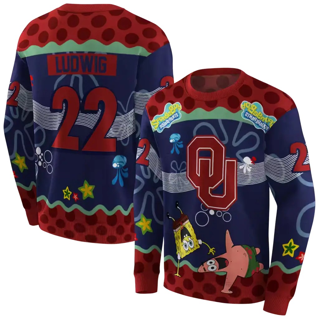 personalized oklahoma sooners spongebob patrick star crimson navy hoodie premium grade personalized oklahoma sooners spongebob patrick star crimson navy hoodie premium grade