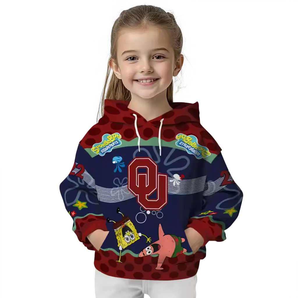 personalized oklahoma sooners spongebob patrick star crimson navy hoodie top rated personalized oklahoma sooners spongebob patrick star crimson navy hoodie top rated