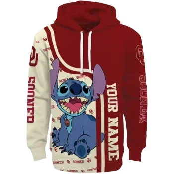 personalized oklahoma sooners stitch crimson hoodie best selling