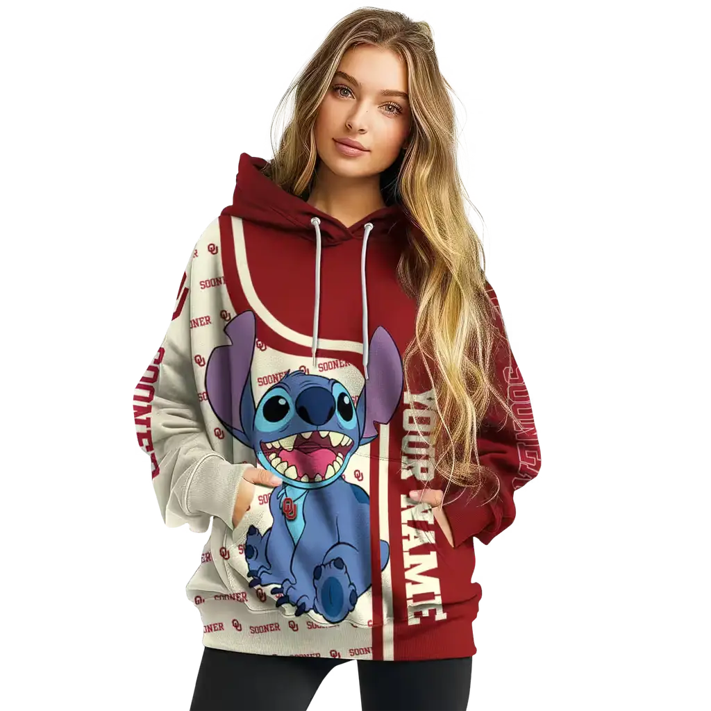 personalized oklahoma sooners stitch crimson hoodie high quality personalized oklahoma sooners stitch crimson hoodie high quality