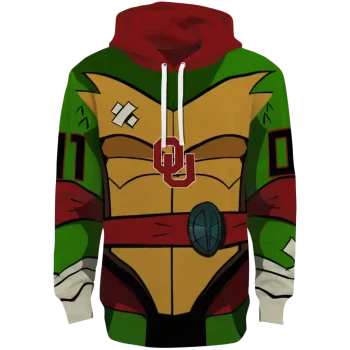personalized oklahoma sooners superhero armor crimson green hoodie best selling