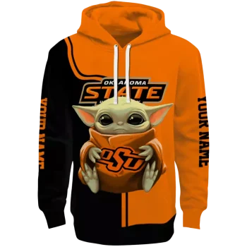 personalized oklahoma state cowboys baby yoda orange black hoodie best selling