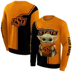 personalized oklahoma state cowboys baby yoda orange black hoodie best selling