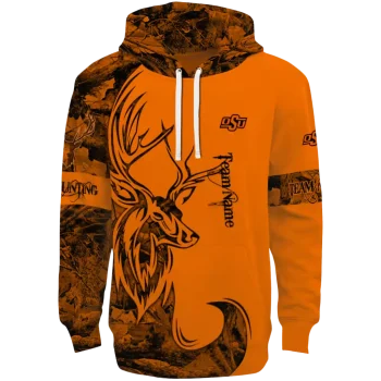 personalized oklahoma state cowboys deer silhouette orange hoodie best selling