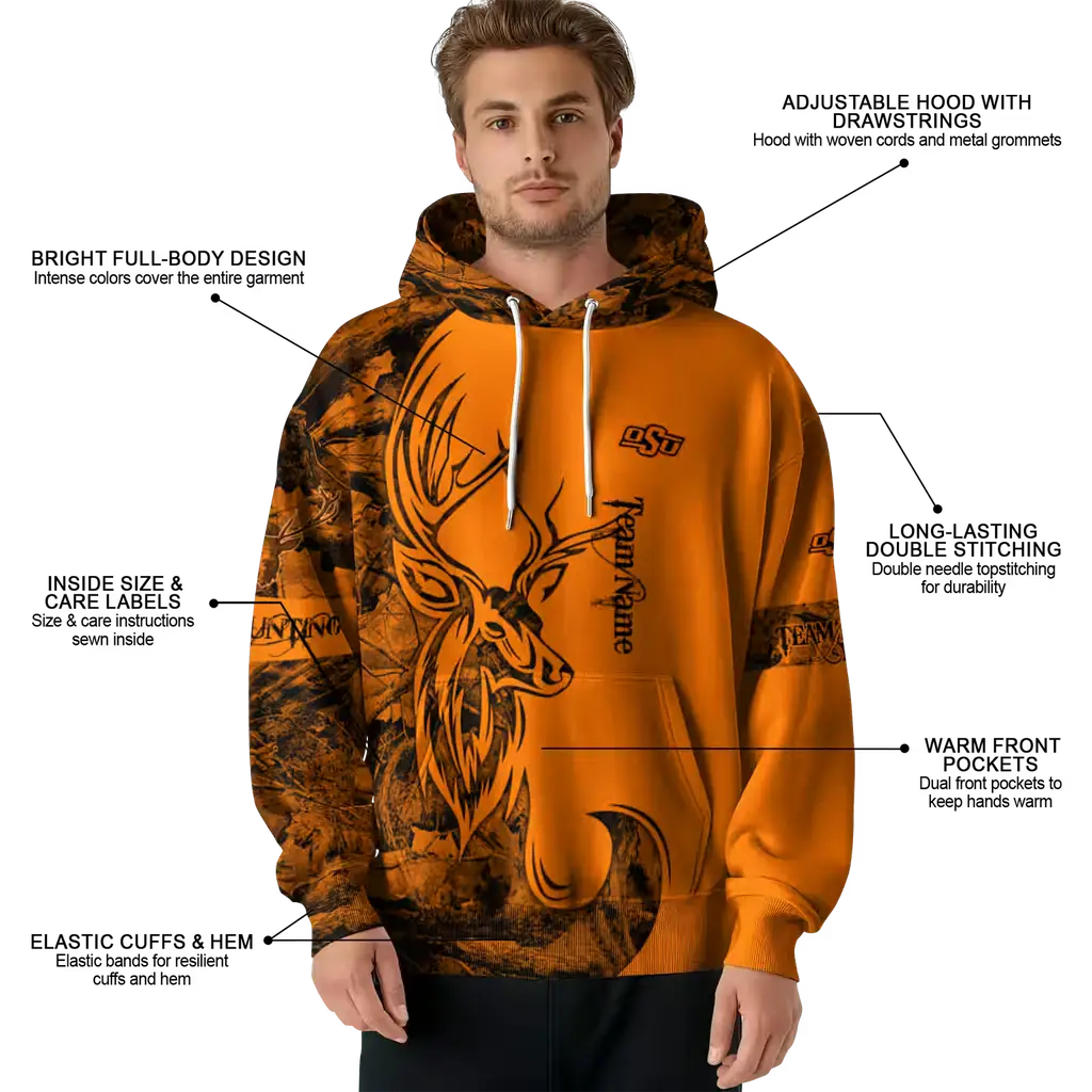 personalized oklahoma state cowboys deer silhouette orange hoodie latest model personalized oklahoma state cowboys deer silhouette orange hoodie latest model