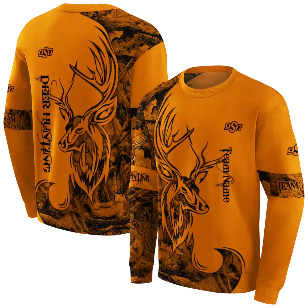 personalized oklahoma state cowboys deer silhouette orange hoodie premium grade personalized oklahoma state cowboys deer silhouette orange hoodie premium grade