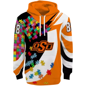 personalized oklahoma state cowboys puzzle pieces orange hoodie best selling