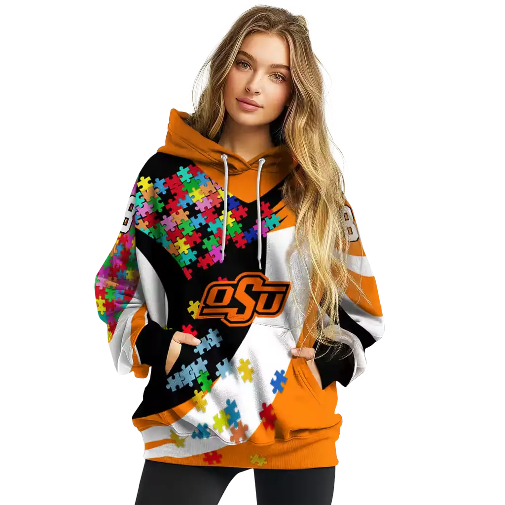personalized oklahoma state cowboys puzzle pieces orange hoodie high quality personalized oklahoma state cowboys puzzle pieces orange hoodie high quality