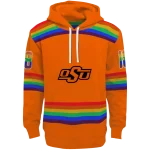 personalized oklahoma state cowboys rainbow stripes orange hoodie best selling