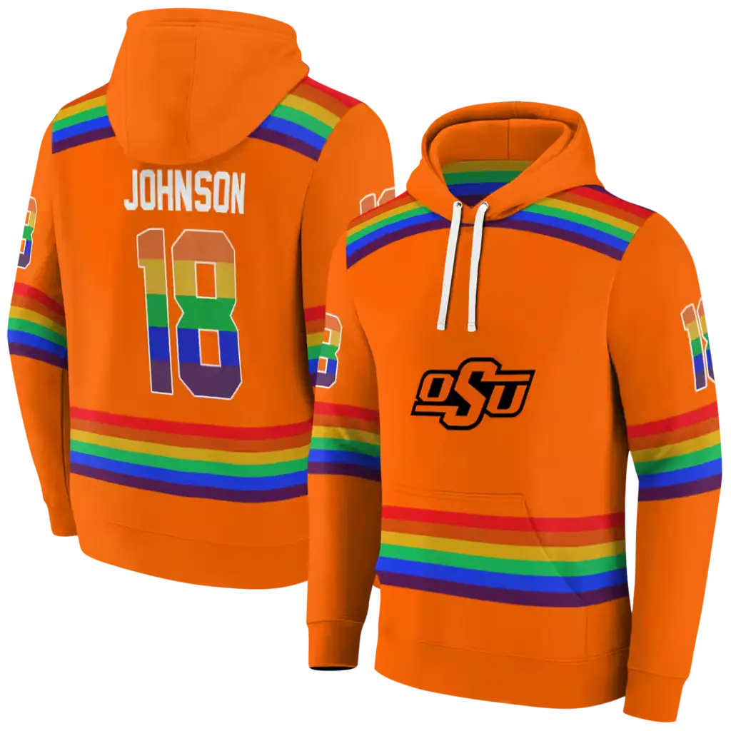 personalized oklahoma state cowboys rainbow stripes orange hoodie fashion forward personalized oklahoma state cowboys rainbow stripes orange hoodie fashion forward
