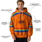 personalized oklahoma state cowboys rainbow stripes orange hoodie best selling