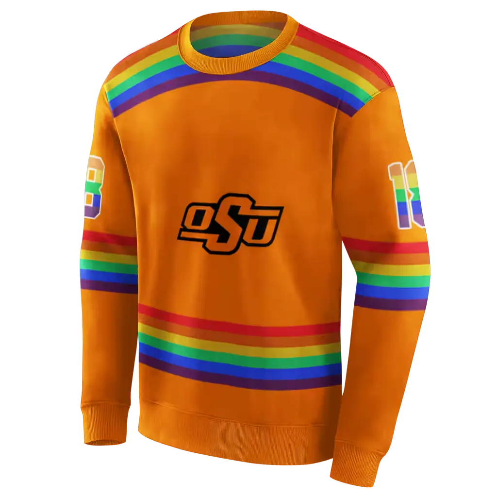 personalized oklahoma state cowboys rainbow stripes orange hoodie new arrival personalized oklahoma state cowboys rainbow stripes orange hoodie new arrival