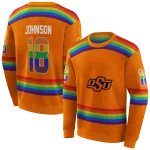 personalized oklahoma state cowboys rainbow stripes orange hoodie best selling