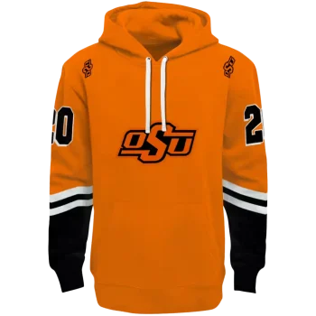 personalized oklahoma state cowboys striped sleeves orange hoodie best selling