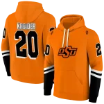 personalized oklahoma state cowboys striped sleeves orange hoodie best selling