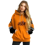 personalized oklahoma state cowboys striped sleeves orange hoodie best selling