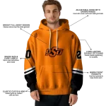 personalized oklahoma state cowboys striped sleeves orange hoodie best selling