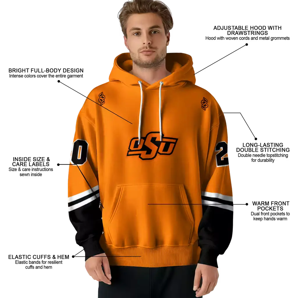 personalized oklahoma state cowboys striped sleeves orange hoodie latest model personalized oklahoma state cowboys striped sleeves orange hoodie latest model